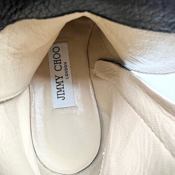 JIMMY CHOO Cruz Quilted Crystal Strap Embellished Black Combat Boots EU 37 US 7 - Picture 11 of 16